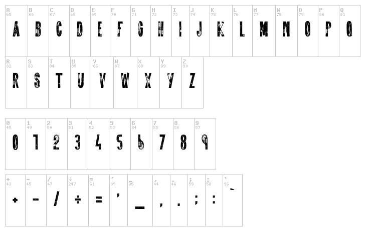 Do Not Disturb font map